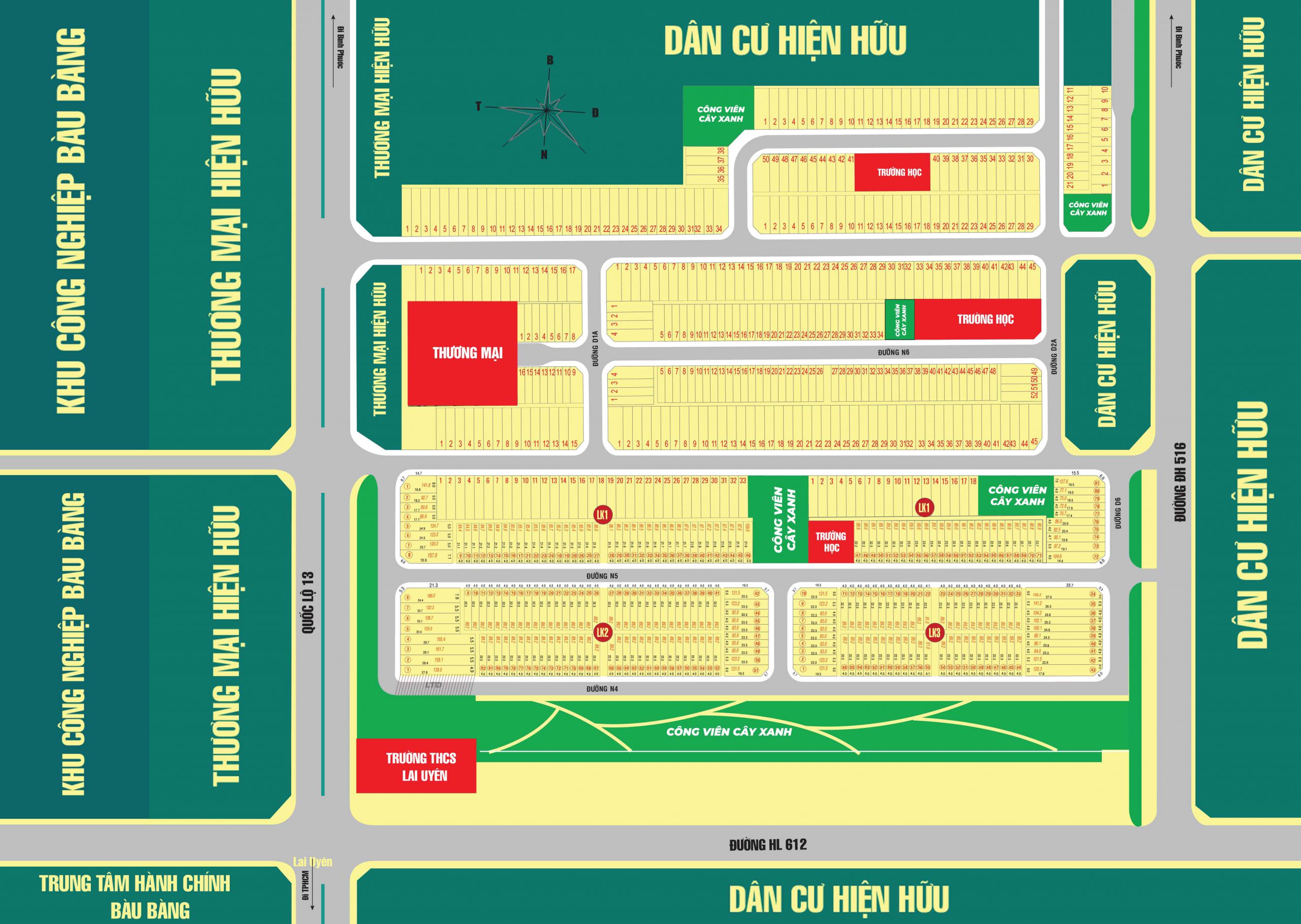 Mặt bằng phân lô quy hoạch dự án Đức Phát Center