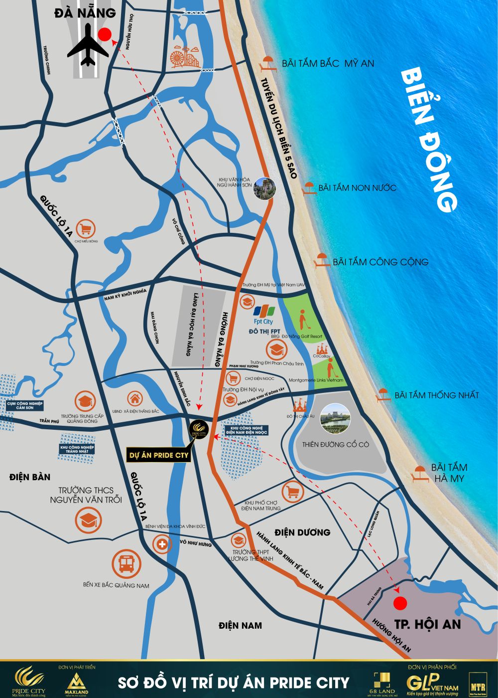 Vị trí dự án khu đô thị Pride City Quảng Nam