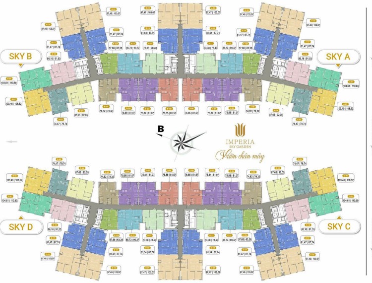 Mặt bằng tổng thể dự án chung cư Imperia Sky Garden 423 
