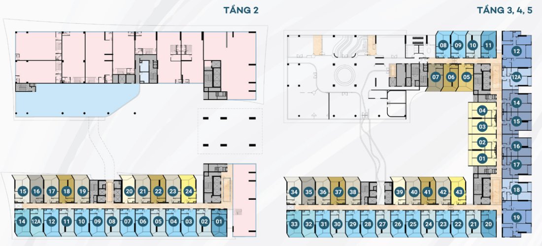 Mặt bằng tầng 2 3 4 5 của căn hộ The Sóng Vũng Tàu