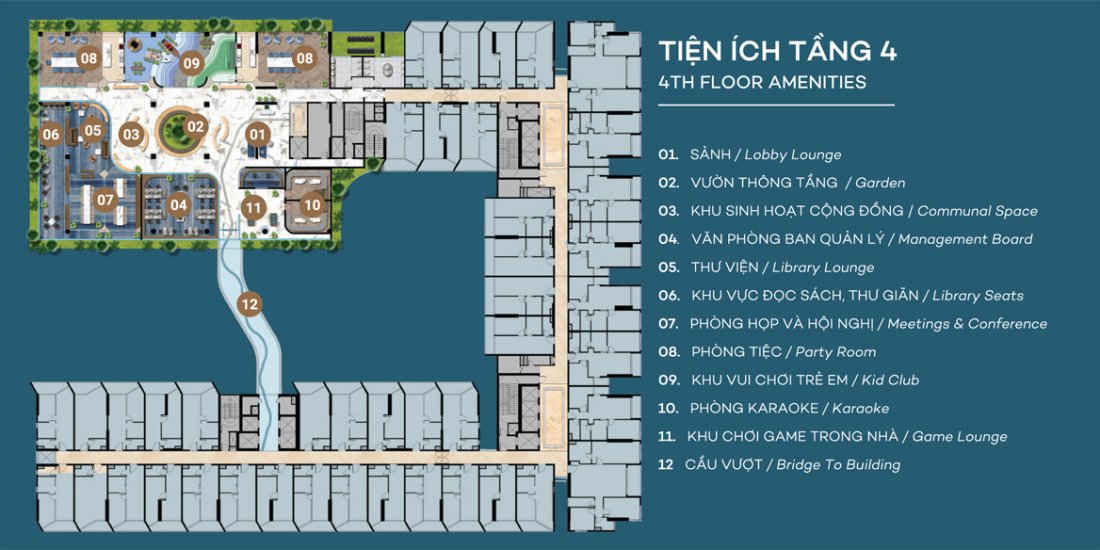 Mặt bằng tầng 4 căn hộ The Sóng Vũng Tàu