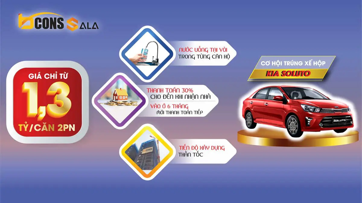 Giá bán căn hộ dự án Bcons Sala