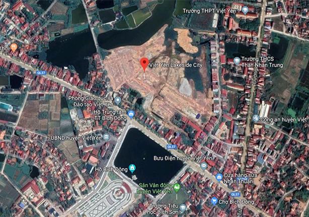 Vị trí dự án Việt Yên Lakeside City Bắc Giang trên thực tế