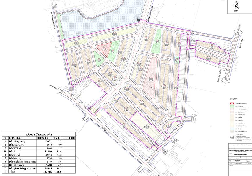 Mặt bằng dự án Việt Yên Lakeside City Bắc Giang 