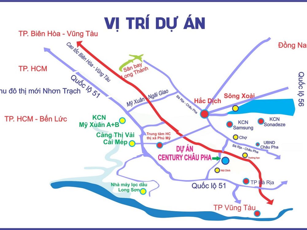 Vị trí dự án Century Châu Pha Bà Rịa