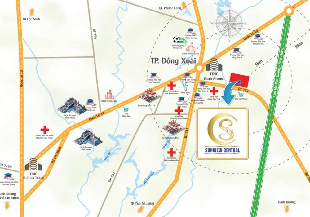 Vị trí dự án Sunview Central trên Google Map