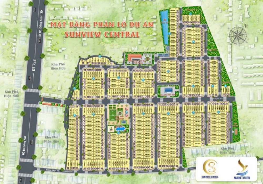 Mặt bằng dự án Sunview Central Bình Phước