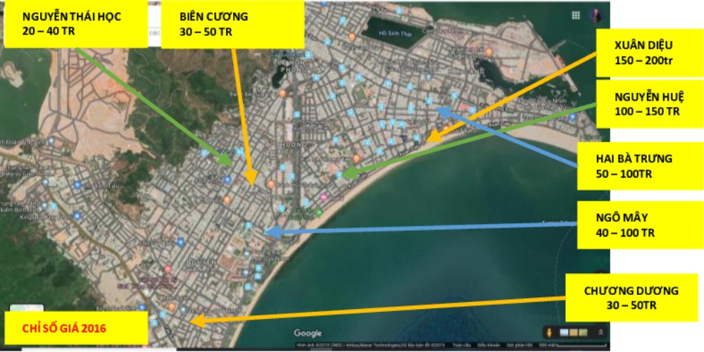 Bảng giá bất động sản Quy Nhơn vào năm 2016