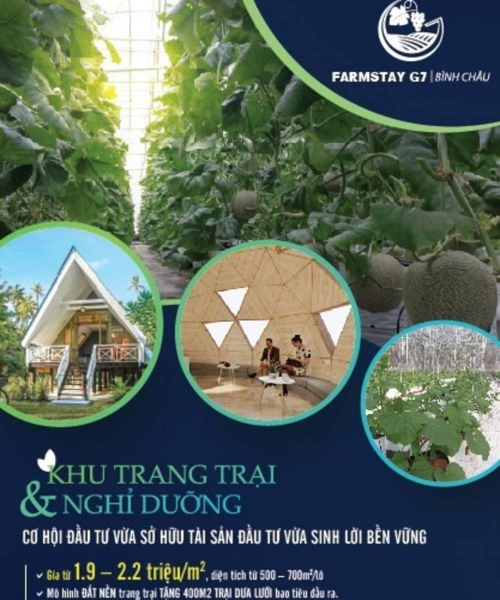 Giá bán dự án Farmstay G7 Bà Rịa là 1.9 triệu/m2