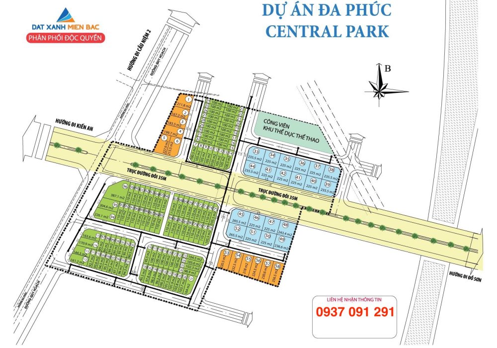 Mặt bằng phân lô dự án Đa Phúc Central Park Hải Phòng