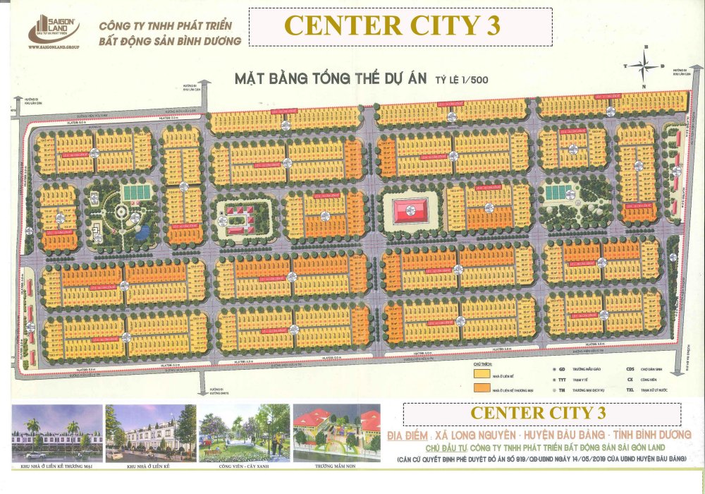 Mặt bằng dự án Center City 3 Bàu Bàng Bình Dương