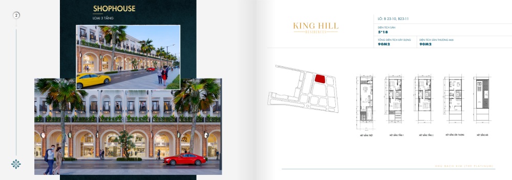 Shophouse 3 tầng tại dự án King Hill Residences