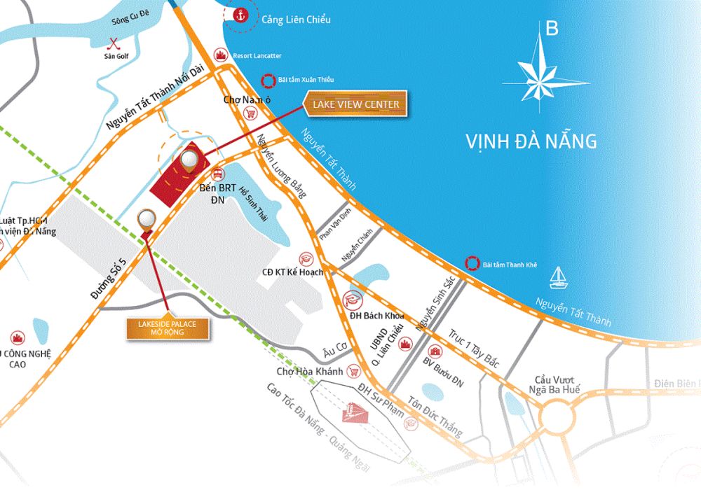 Vị trí dự án khu đô thị Lake View Center Đà Nẵng