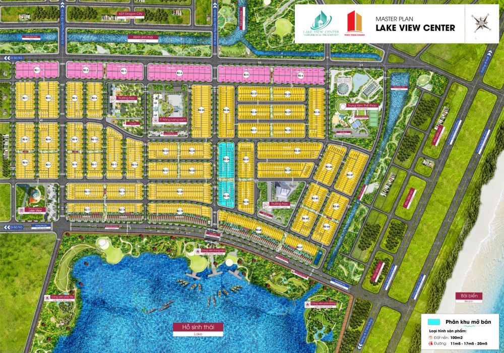 Mặt bằng phân lô dự án khu đô thị Lake View Center Đà Nẵng