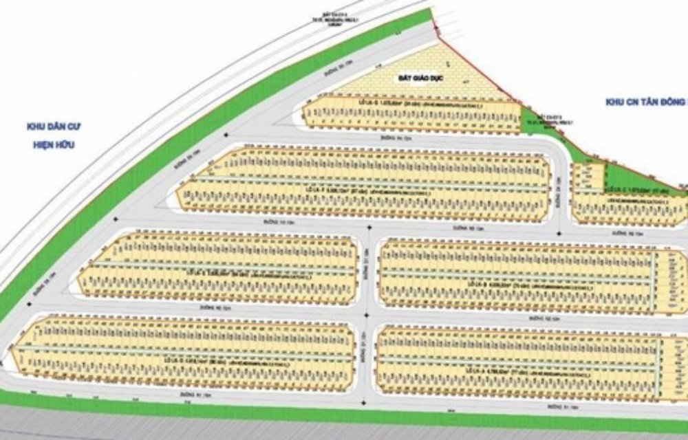 Mặt bằng phân lô dự án khu dân cư Phú Mỹ Hiệp