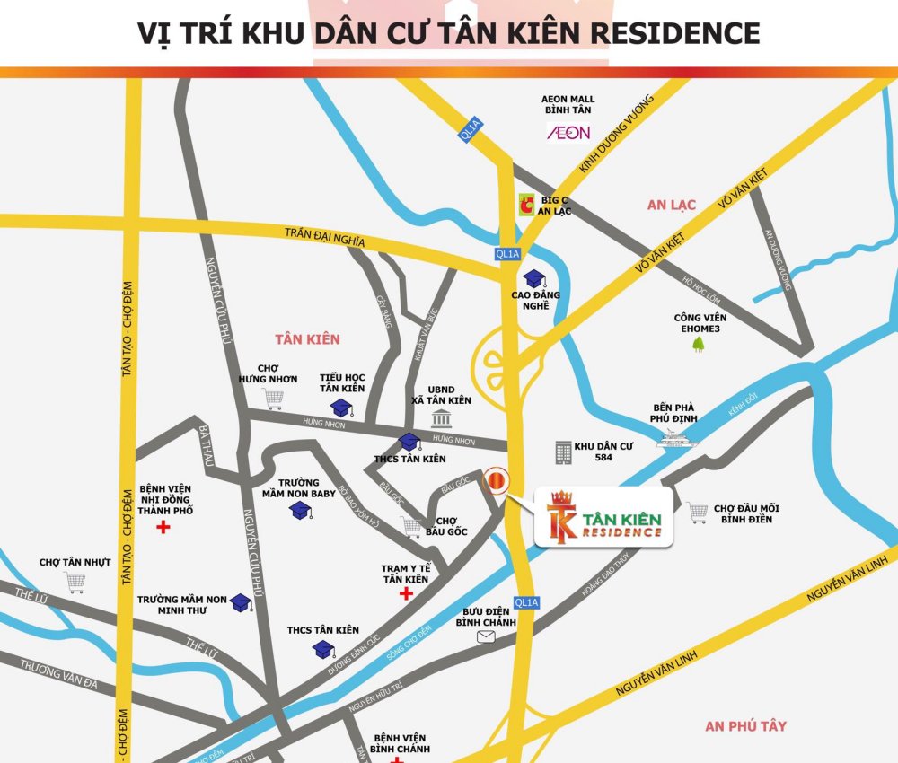 Vị trí dự án Tân Kiên Residence Bình Chánh