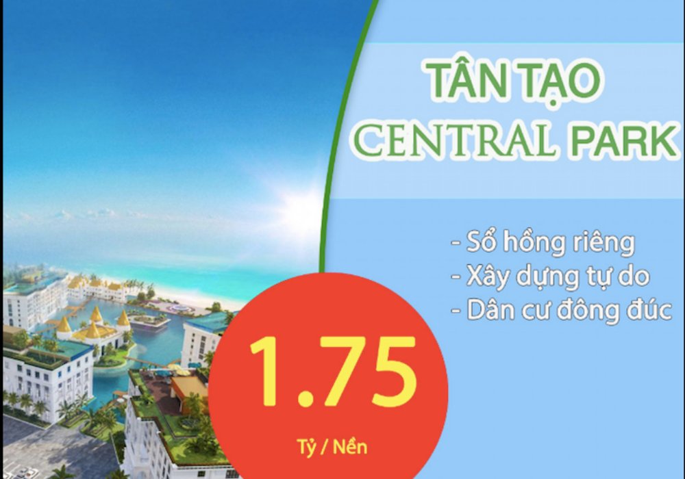Giá bán dự án đất nền Tân Tạo Central Park Bình Tân là 1.75 tỷ/lô