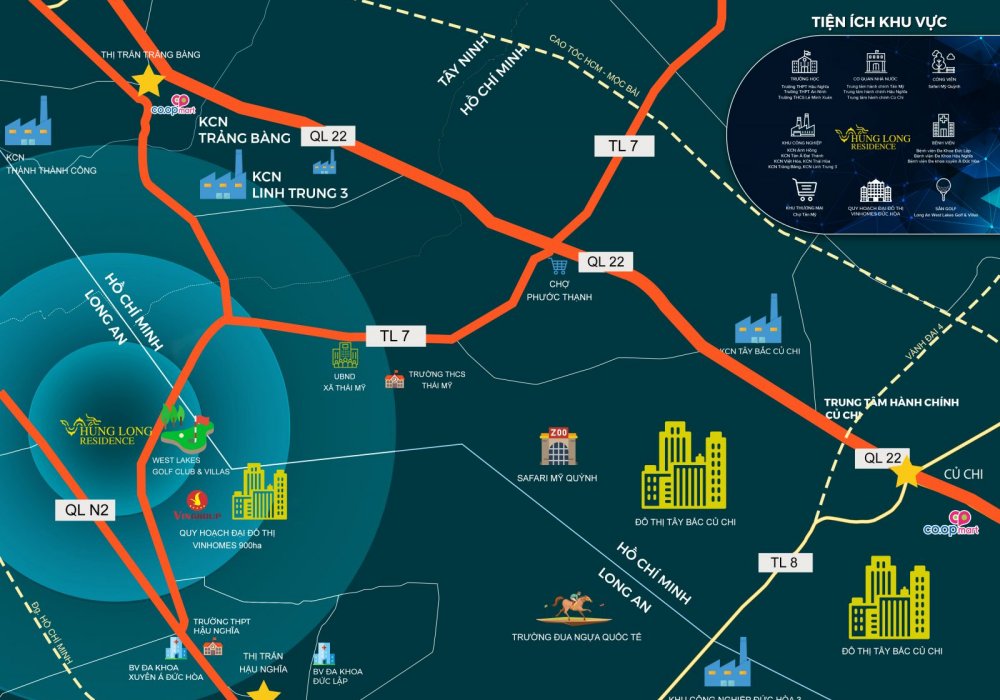 Tiện ích ngoại khu Hưng Long Residence