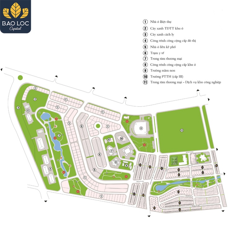 Mặt bằng tổng thể dự án Bảo Lộc Capital Lâm Đồng