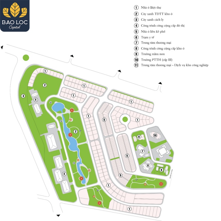 Mặt bằng phân khu 2 dự án Bảo Lộc Capital Lâm Đồng