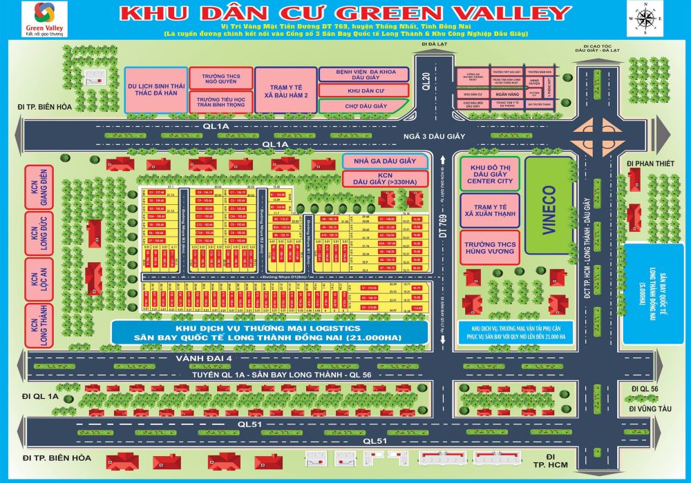 Mặt bằng dự án Green Valley Đồng Nai