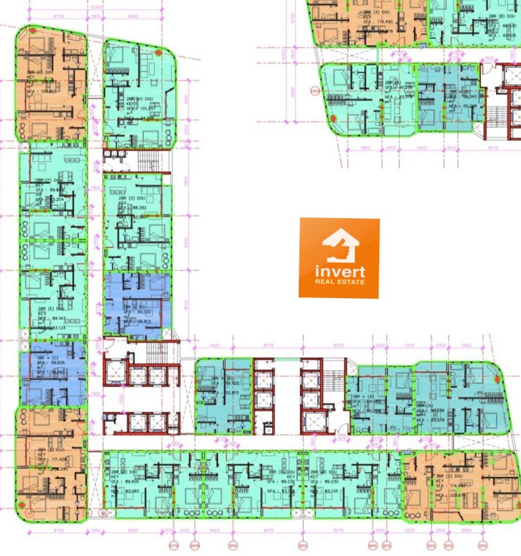 Mặt bằng điển hình tháp 1 tại dự án căn hộ King Crown Infinity Thủ Đức