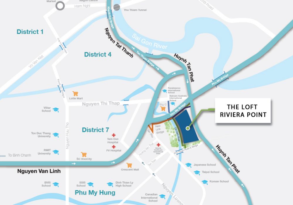 Vị trí căn hộ The Loft Riviera Point Quận 7