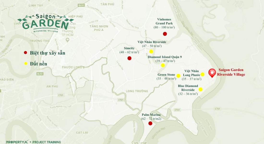 Vị trí dự án Saigon Garden Riverside Village Quận 9