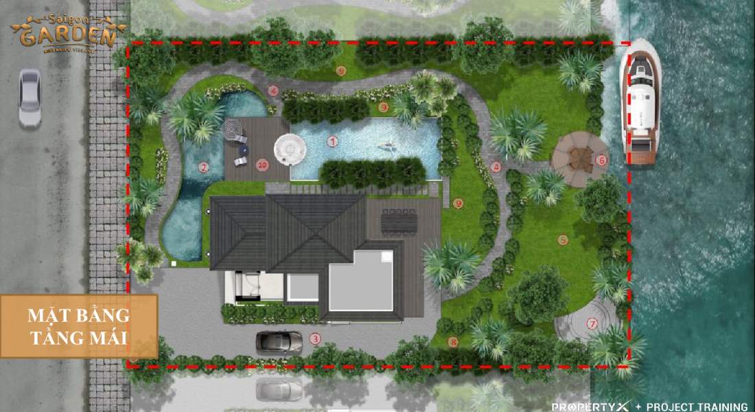 Mặt bằng tầng mái Saigon Garden Riverside Village