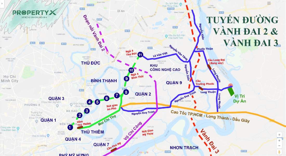 Tuyến đường Vành Đai 2 và Vành Đai 3