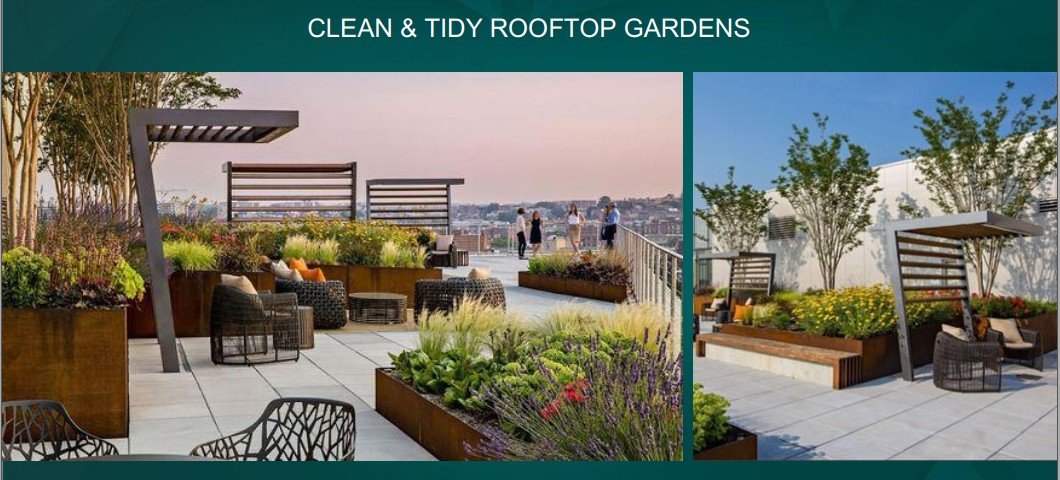 Rooftop Garden nơi thư giãn đi dạo trên tầng thượng.