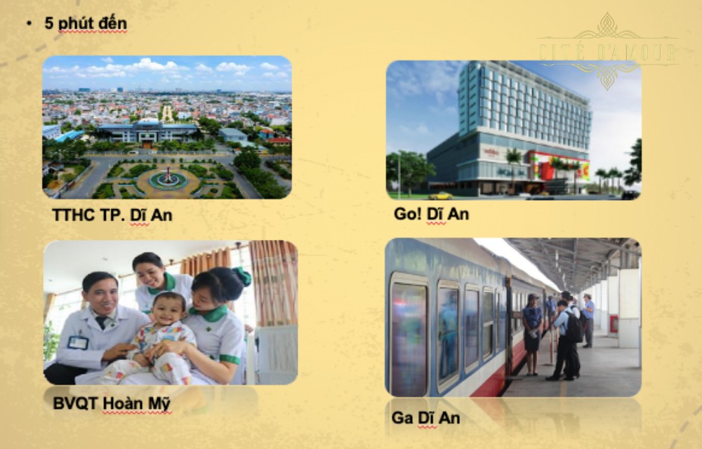 Tiện ích ngoại khu của dự án Cité D’amour Dĩ An