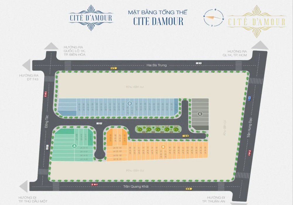 Mặt bằng quy hoạch tổng thể dự án Cité D’amour Đông Hưng