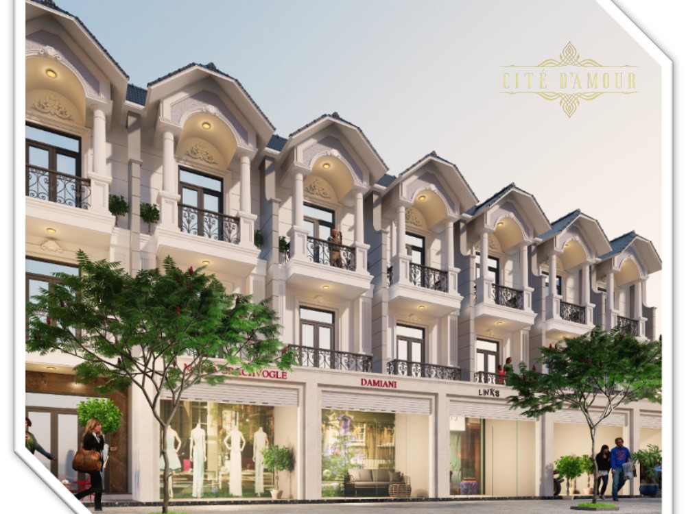 Thiết kế dãy nhà phố thương mại tại dự án Cité D’amour Bình Dương