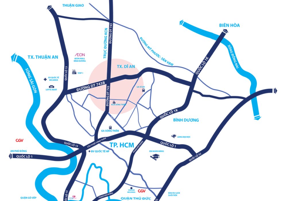 Vị trí dự án Icon Central Bình Dương