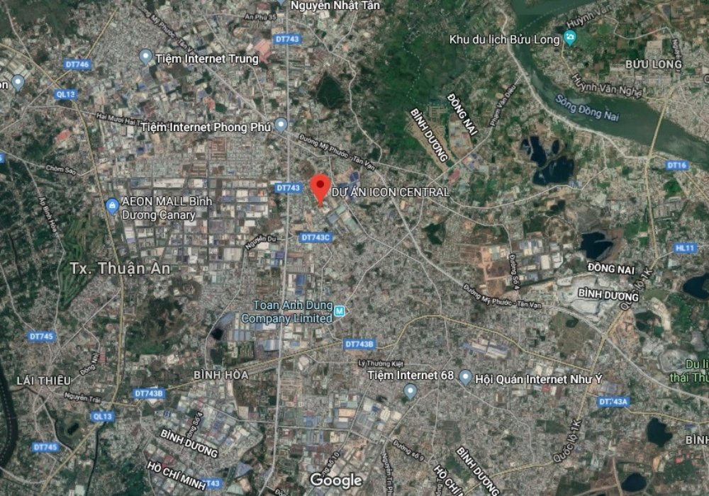 Vị trí dự án Icon Central Bình Dương trên Google Map