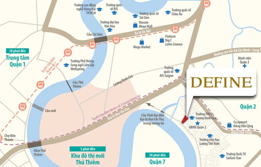 Vị trí dự án căn hộ Define Quận 2