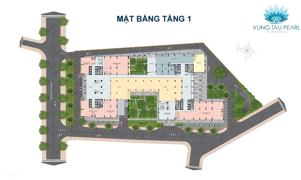Mặt bằng tầng 1 căn hộ Vũng Tàu Pearl