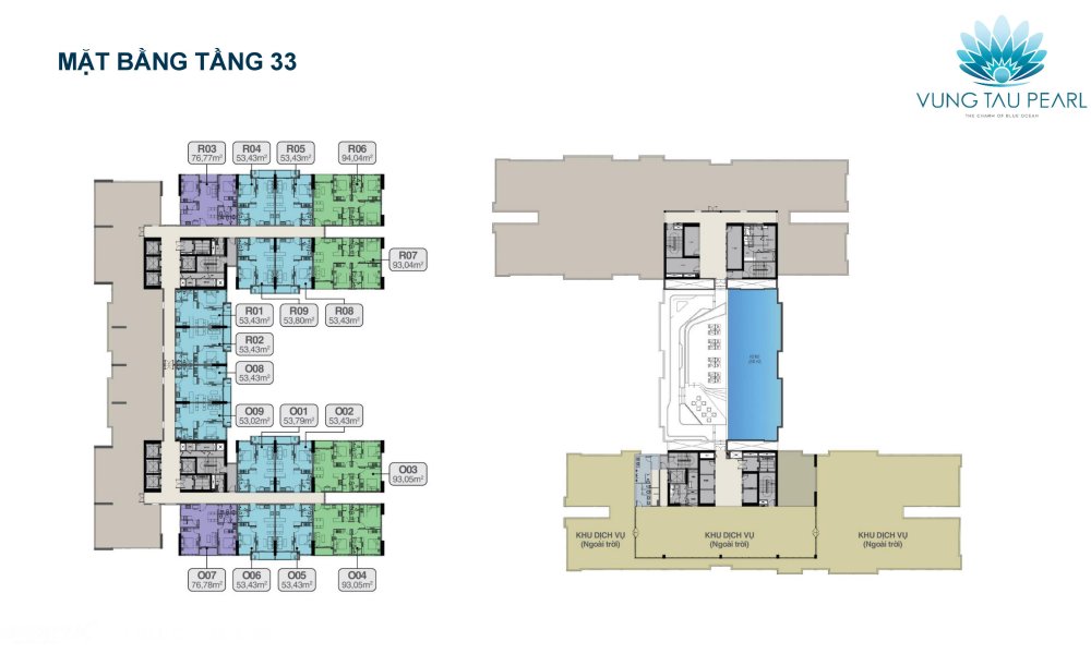 Mặt bằng tầng 33 căn hộ Vũng Tàu Pearl
