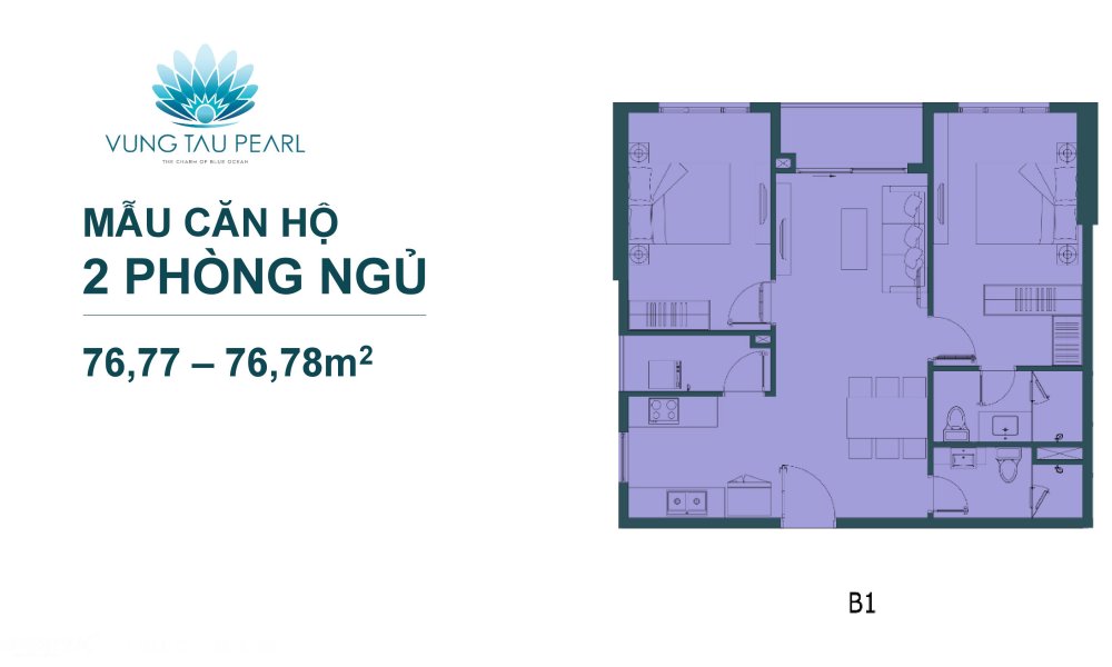 Thiết kế 2 phòng ngủ căn hộ Vũng Tàu Pearl