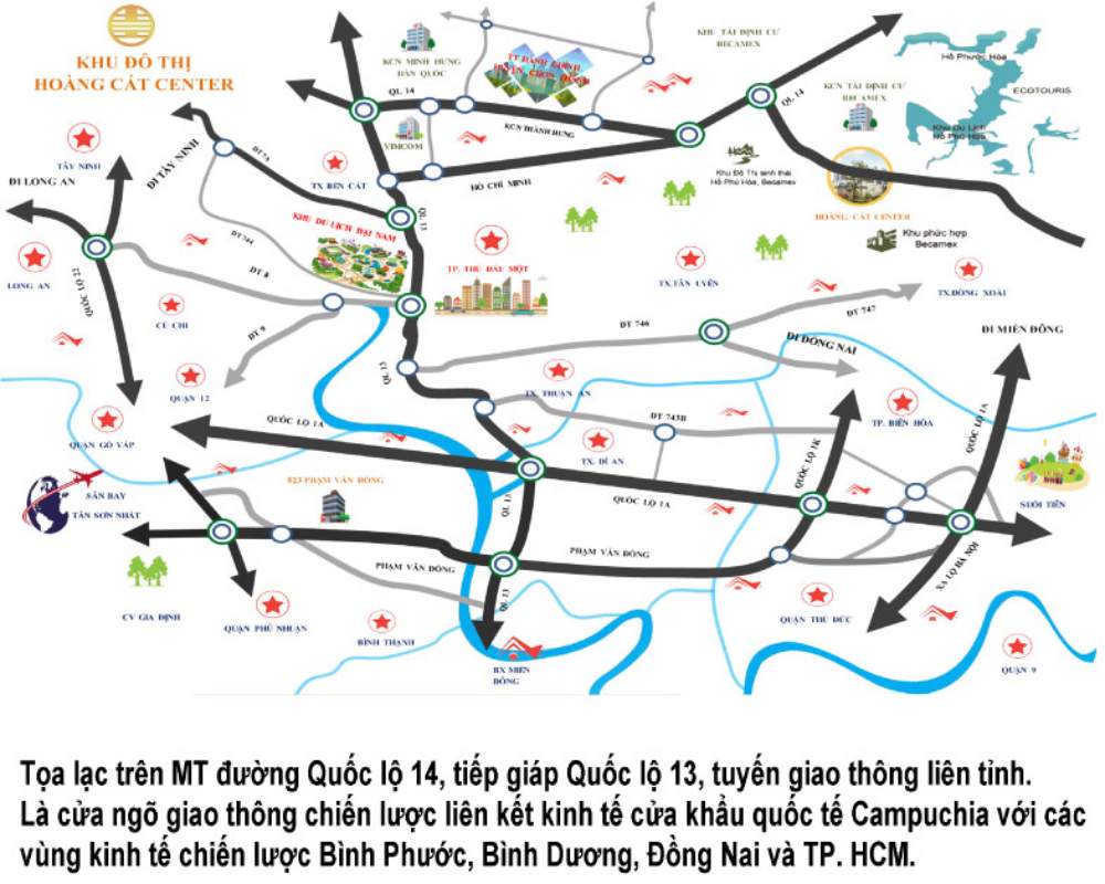 Vị trí dự án Hoàng Cát Center