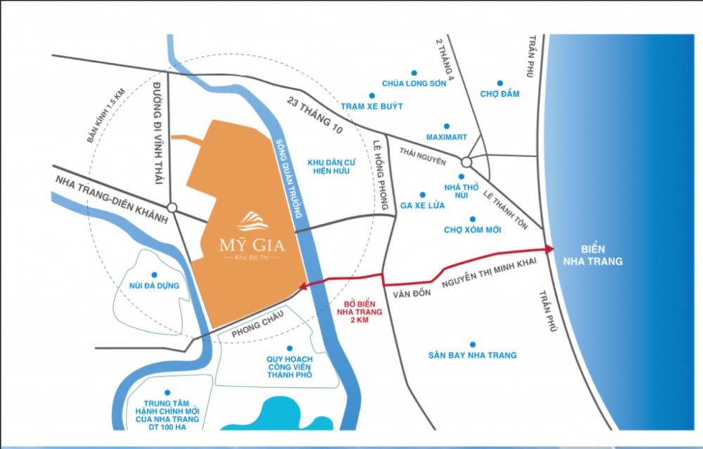 Vị trí dự án KVG Premium Residences Nha Trang