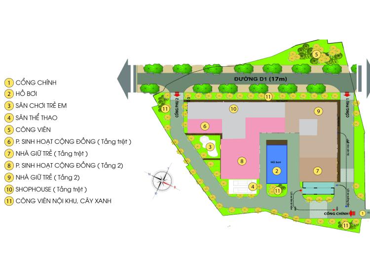 Mặt bằng tổng thể dự án căn hộ Bcons Green View Bình Dương