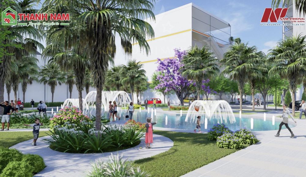 Công viên nước trung tâm dự án khu đô thị Sao Vàng Long An