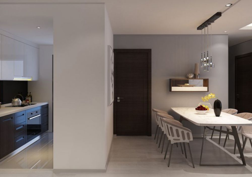 Thiết kế Phòng ăn căn hộ chung cư QMS Tower 2 Tố Hữu Hà Nội