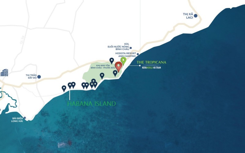 Vị trí dự án Habana Island Novaworld Hồ Tràm
