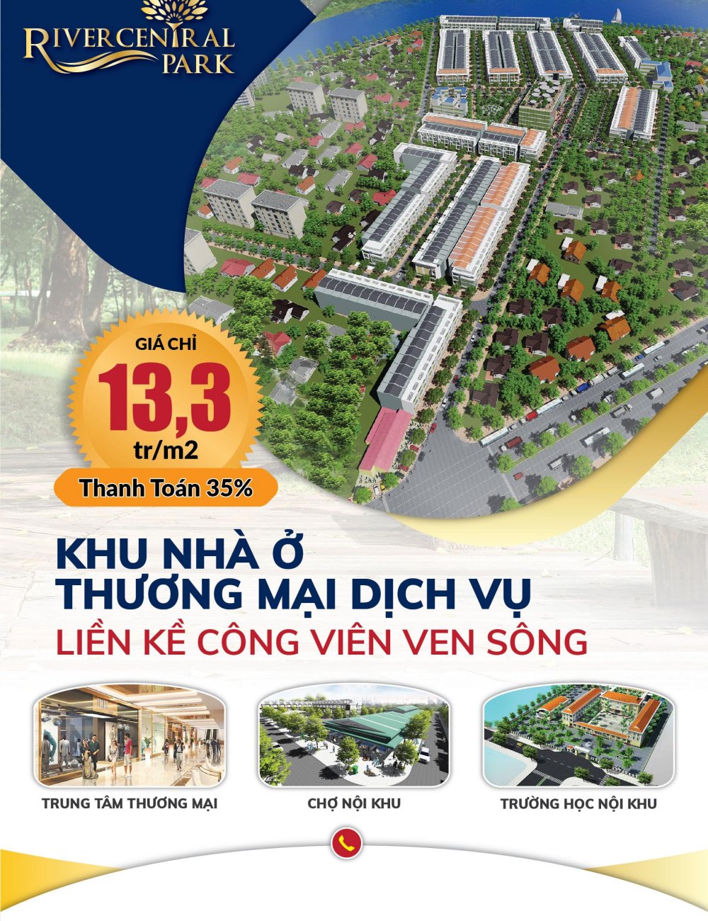 Giá bán dự án River Central Park Long An là 12.9 triệu/m2