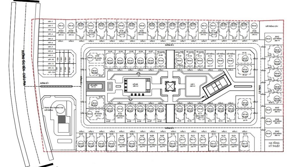 Mặt bằng dự án khu biệt thự Golden Queen Bà Rịa