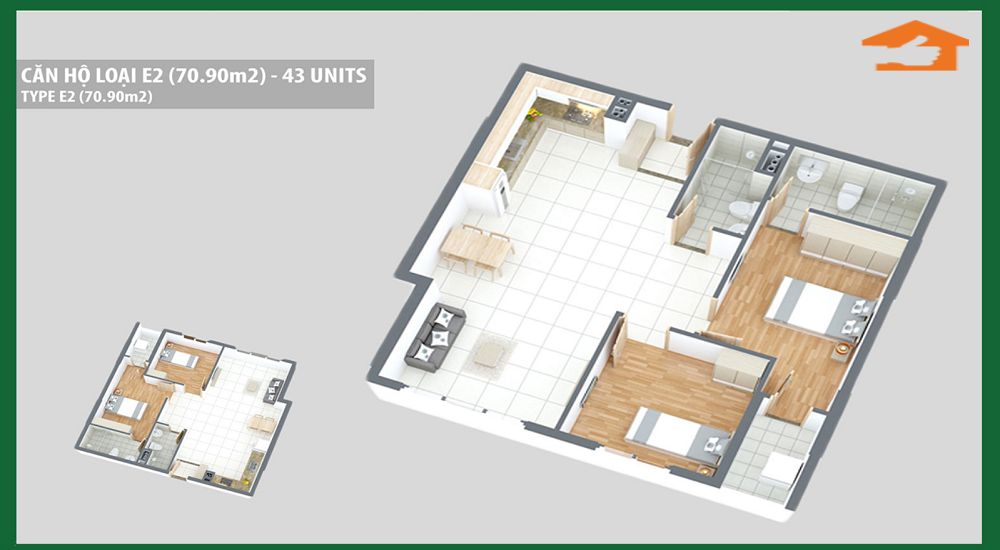 Căn Osimi Phú Mỹ loại E2 (70.9m2)