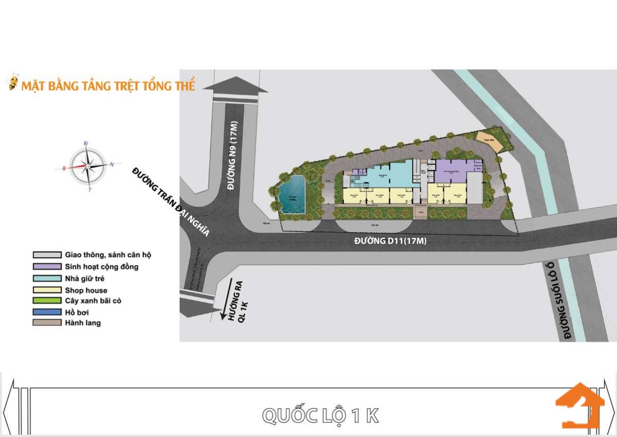 Mặt bằng tổng thể dự án căn hộ Bcons Bee 